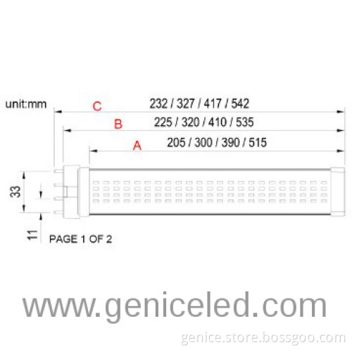 High Lumen Led 2g11 Pl Lamp 18w